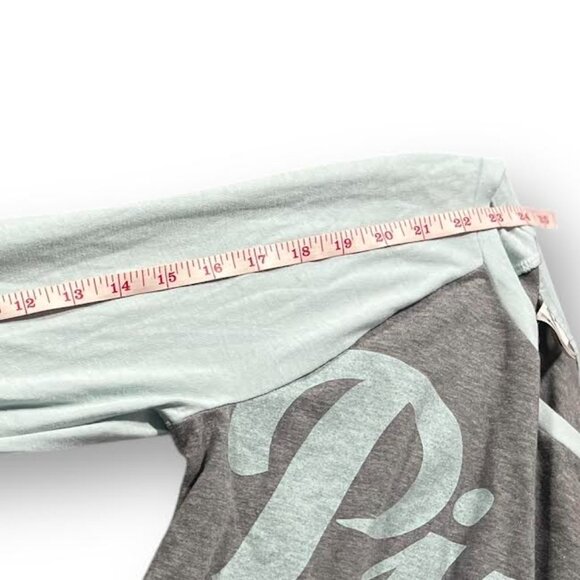 Victoria's Secret PINK T-Shirt Women's XS Mint Green/Gray Raglan Sleeve … - Picture 13 of 13